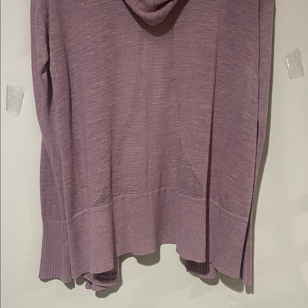 lululemon athletica Linen Blend Dusty Pink Light Hoodie Sweater Cardigan SZ M - Picture 13 of 15